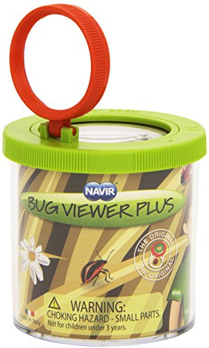 Navir 8021E Becherlupe 70mm mit Doppellupe und Pinzette, Sichtglas für Insekten, Insektenbeobachten, Lupendose für Kinder ab 5 Jahren