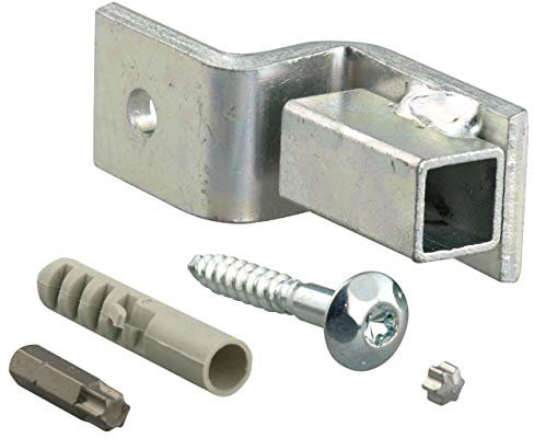 Alberts 554378 Set di fissaggio per inferriate sul muro esterno, accessori di montaggio per inferriate, zincato blu/set da 4 pezzi