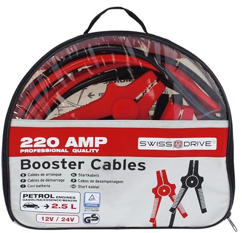 S SUMEX Cables de Arranque para Batería de Coche Pinzas de Batería en Bolsa para Guardar 200A 3 Metros 16 mm GS - Tüv