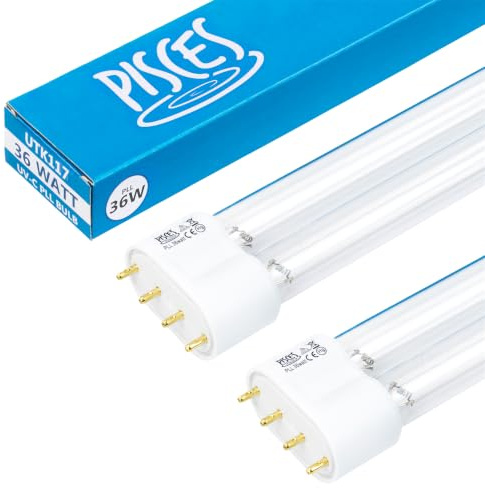 Pisces Twin Pack 36w Watt Replacement UV PLL Pond Bulb Spare 409mm UVC Lamp for Filter