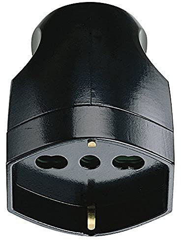 Vimar Ri.00225N Presa Mobile Sicury Grande 2P+T 16 A 250 V~ Universale Standard Italiano P40, Uscita Cavo Assiale, Nero