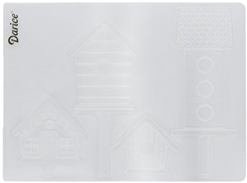 Darice 1219-401 Prägeschablone, Vogelhaus auf Pfahl, Plastik, transparent, 10,8 x 14,6 x 0,4 cm