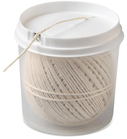 Fackelmann Cuerda para Asar a la Parrilla, 100 m de algodón, Tela, Beige, 7,8 x 7,8 x 7,2 cm