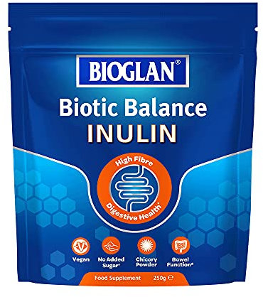 Bioglan Inulin | Prebiotic Fibre Supplement | Chicory Root | Contributes to normal Bowel Function | 50 serves | 250g Pack