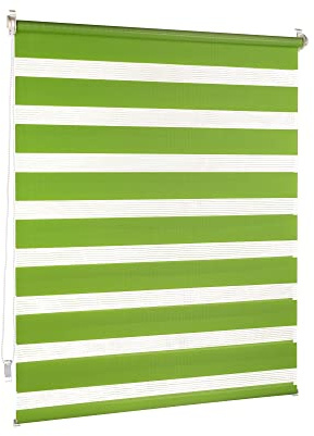 Victoria M. Doppelrollo Klemmfix ohne Bohren, 95 x 150 cm (BxH) Grün, Rollo Fensterrollo lichtdurchlässig & verdunkelnd，Duo-Rollo Klemmmontage Zebrarollo für Fenster & Türen