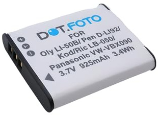 Dot.Foto D-LI92 Premium 3.7v / 925mAh Batterie Rechargeable pour Pentax Optio I-10, RX18, RZ10, RZ18, WG-1/2/3/4/5/20/30/50/60/70, X70