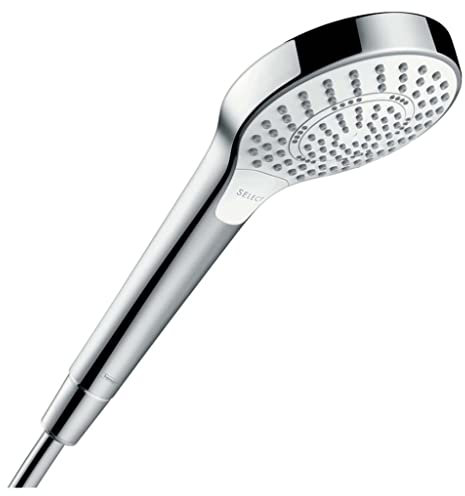 Hansgrohe 26800400 Croma Select S 110 Multi ducha de mano, 3 tipos de chorro, blanco/cromo