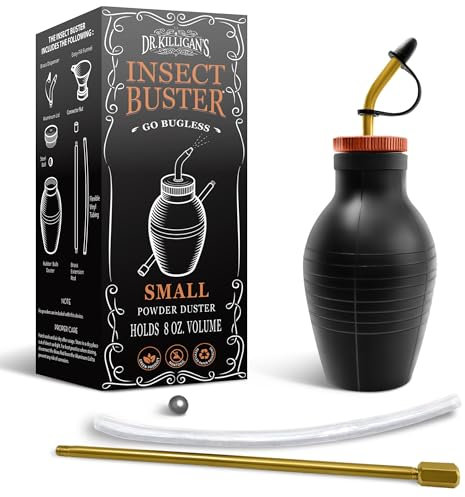 Dr. Killigan's Insect Buster | Bulb Duster, Insecticide Applicator, Dispenser for Diatomaceous Earth and Other Powdered Insecticides and Pesticides | Non-Toxic and Natural | Small