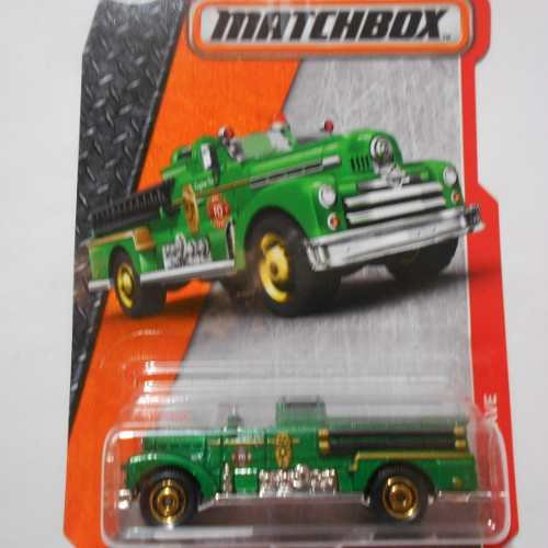 Matchbox - Feuerwehrfahrzeug, Seagrave Fire Engine [Grün] #70/125 für Kinder (3+), Länge: 16,51 cm, Breite: 10,92 cm, Höhe: 2,79 cm