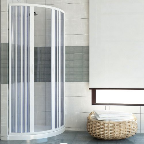 Mampara de Ducha 80x80 CM Semicircular de PVC mod. Scorpione con apertura Central