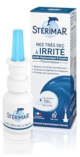 STÉRIMAR Nez Très Sec à Irrité - Spray Nasal pour Nez Très Sec ou Irrité, Apaise & Cicatrise le Nez, à l'Eau de Mer 100% Naturelle/Soufre/Acides Hyaluroniques, Formule Physiologique, 20 ml