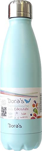 Dora's Trinkflasche Edelstahl Thermoflasche Farbe hellblau 750 ml