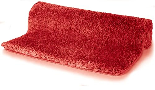 Spirella Highland Mikrofaser-Badematte, rutschfeste Unterseite, schnelltrocknend, 40 mm Langer Flor, maschinenwaschbar und trocknergeeignet – 55 x 65 cm – Weiß
