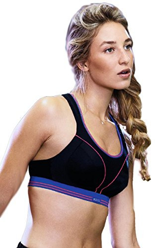 Shock Absorber B5044 Women's Run Sports Bra ,Black/Silver ,30G