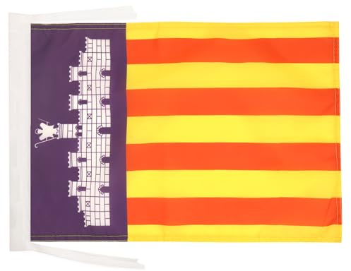 AZ FLAG Bandera Mallorca 45x30 cm Mallorquina Poliéster 100D Cuerdas | Uso interior y exterior Enseña costuras dobles y bordes reforzados