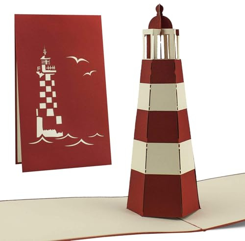 Biglietto come buono o souvenir, un regalo dal Mar Nord o Baltico, biglietto pop-up rosso, B07