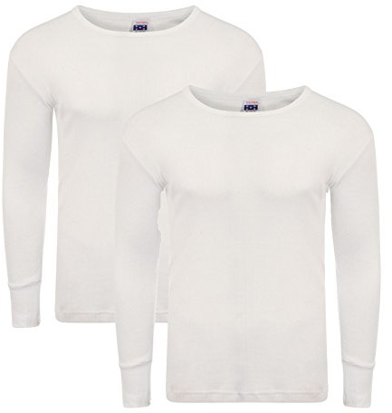Heatwave® - Maglia termica a maniche lunghe, da uomo, per biancheria intima calda, taglia S, M, L, XL, XXL, confezione da 2, bianco, M