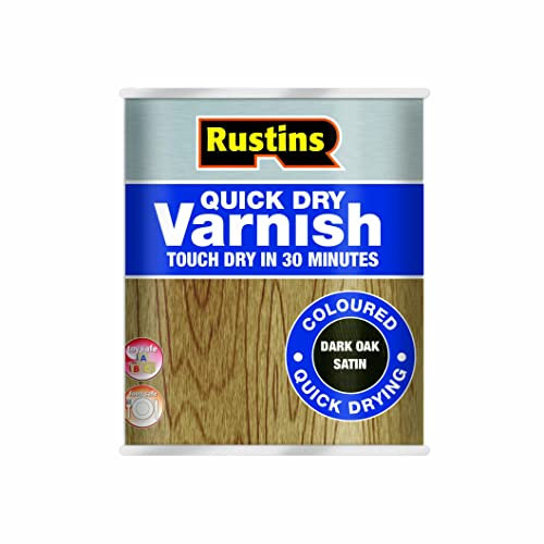 Rustins VSDO1000 1 Litre Quick Dry Varnish Satin - Dark Oak