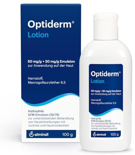 Optiderm Lotion, bei Juckreiz & trockener Haut, 100 g | zur Feuchtigkeitsregulierung der Haut, unterstützend bei Hauterkrankungen mit trockener & juckender Haut, kortisonfrei