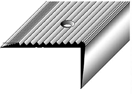 Treppenkantenprofil / Winkelprofil (20x40 mm) Alu eloxiert, gebohrt, Bronze hell