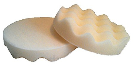 Polierschwämme Polierpads Polierzubehör 180 mm oder 150 mm Gewaffelt oder Glatt - Kletthaftend & In Verschiedenen Härtegraden Für Die Poliermaschine 2er-Set Weiß (Soft, 180 mm gewaffelt)