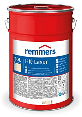 Remmers HK-Lasur 3in1 weiß, 20 L, Holzlasur aussen, 3in1: Imprägnierung, Grundierung & Lasur, Holzschutz vor Feuchtigkeit & UV-Strahlung