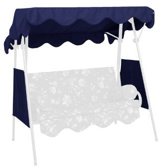 ANGERER Freizeitmöbel GmbH Hollywoodschaukel Sonnendach - passend für viele 2-Sitzer Hollywoodschaukeln - Schaukeldach Made in Germany (PE blau, 150 x 120 cm)