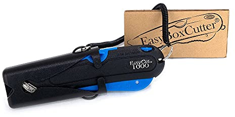 EasyCut 1000 Safe Retractable Box Cutting Utility Knife, Blue, 09780