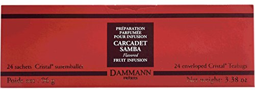 DAMMANN Freres - CARCADET Samba Fruit Infusion Tea - 24 Wrapped envelopped Tea Bags