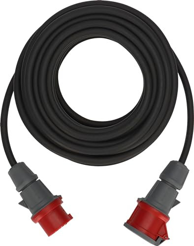 Brennenstuhl Professional CEE Verlängerungskabel IP44 (25m Kabel, H07RN-F 5G2,5, 5-polig mit CEE Stecker und Kupplung, für den Außenbereich IP44, Made in Germany) schwarz