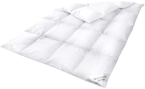 Mayaadi Premium Winter Daunendecke extra warm 135x200 cm - 1400g Bettdecke, 70% Daunen 30% Federn - 100% natürliche Baumwolle - Made in Europe - Steppdecke geeignet für Allergiker - MA23