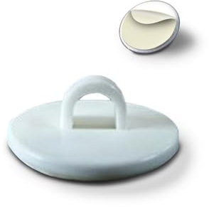 POKORNYS - 100x selbstklebende Haken mit Öse I Deckenhaken weiß I Haken selbstklebend 20mm Durchmesser I Klebehaken extra stark I kleben statt bohren