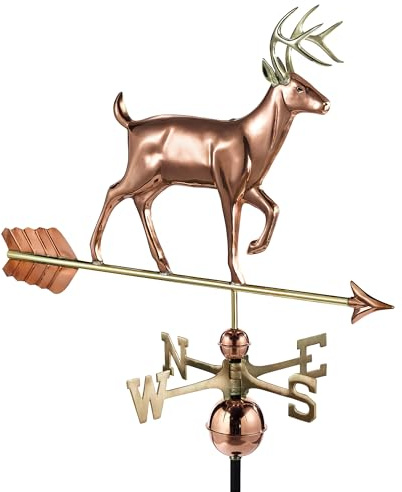 Good Directions Wetterfahne für Schwanz, reines Kupfer, Dach, Dachdekoration, Wildtiere, Weiß
