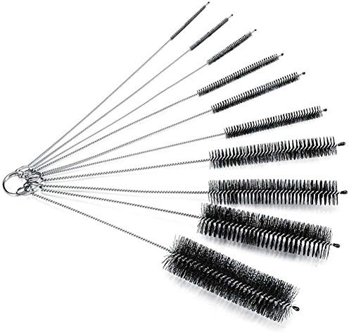 AKOAK 8.2 Inch Nylon Tube Brush Set Pipe Cleaning Brushes for Drinking Straws Glasses Keyboards Jewelry Cleaning,Set of 10