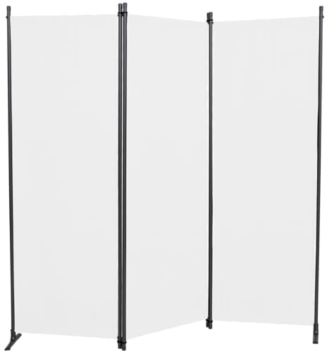 ANGERER Paravent 3-teilig, PE weiß | Raumteiler, Raumtrenner, Sichtschutz, für Windschutz & Schatten auf Balkon, Bezug aus Kunststoffgewebe, Made in Germany