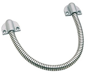 TESA Aufputz-Kabelübergang, 300 mm, legierter Stahl, silber, Innendurchmesser 7,5 mm, für die Kabelführung zwischen Türblatt und Türrahmen