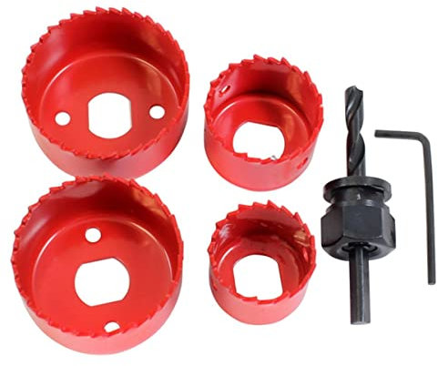 Dekton 6 Piece Holesaw Kit-high-speed Steel, Precision-cut Teeth| Ideal For Wood, Plastic & Metal| Includes Allen Key And Arbor, 4 Holesaws Suitable For Cutting| Sizes: 32mm, 38mm, 51mm And 54mm