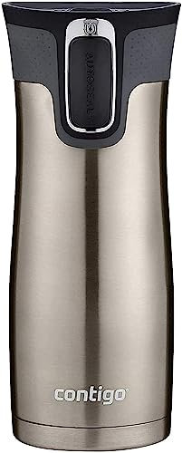 Contigo Autoseal West Loop - Taza de viaje fácil de limpiar de acero inoxidable, 0,473 litros