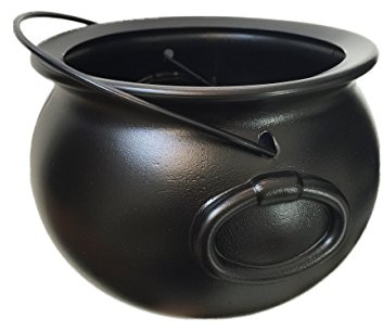 GiftExpress 8 Black Cauldron Bucket – Halloween Candy Bowl, Trick or Treat, St. Patrick's Pot of Gold Decor, Witch Kettle for Party Supplies