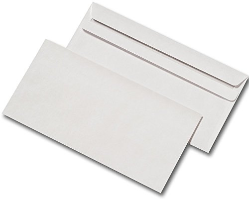 5000 Briefumschläge DIN Lang 110 x 220 mm ohne Fenster selbstklebend weiss