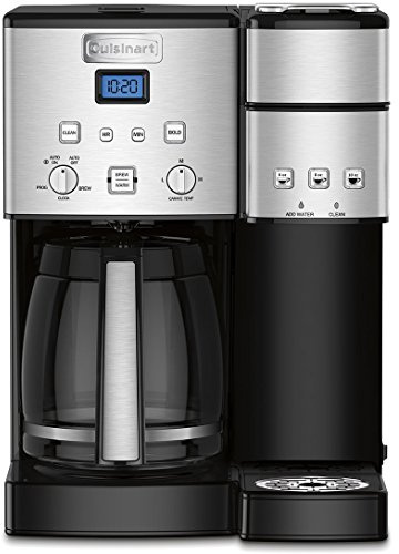 Cuisinart Single Serve + 12 Cup Coffee Maker, Offers 3-Sizes: 6-Ounces, 8-Ounces and 10-Ounces, Stainless Steel, SS-15P1