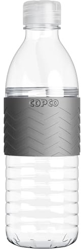 Copco Hydra Water Bottle with Spill-Resistant Lid, 16.9 oz - Reusable Tritan Non-Slip Sleeve, Twist-Open Body - BPA-Free, Leak-Proof, Durable & Portable for Gym, Office, School (Gray)