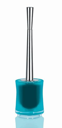 Spirella WC Bürste hochwertig „Sydney“ mit hygienischem Behälter Blau Clear