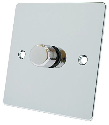 Alliance Electrical FPC1GDIMLED 10 A 250 W 1 Gang 2 Way Flat LED Light Dimmer Switch - Polished Chrome