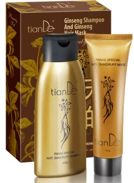 Tian Di Ginseng Champú y Mascarilla para el Cabello, Set de 3 Piezas