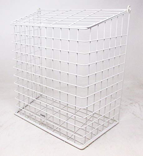 DWD Large Letter Box Door Cage Guard with Flip-Up Lid for Post Protection, Suitable for Wood or PVC Doors, Fits Letterboxes up to 30 cm, White, 35 x 40 x 17 cm