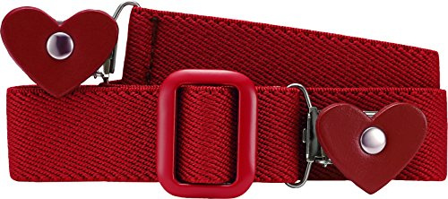 Playshoes Cintura Elastica Senza Fibbia Per Il Clipping, Cintura per bambini Unisex - Bambini e ragazzi, Cuore Rosso, 116-140