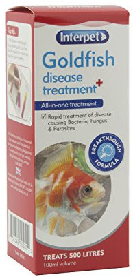 Interpet Goldfish Disease All-in-One Aquarium Fish Treatment, Treats Bacteria, Fungus & Parasites, Works Rapidly, 100 ml, Treats 500 litres