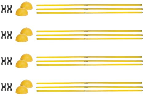 Champion Sports Outdoor Sports Agility Pole Set, 4 Hurdles , 60 inches, Yellow