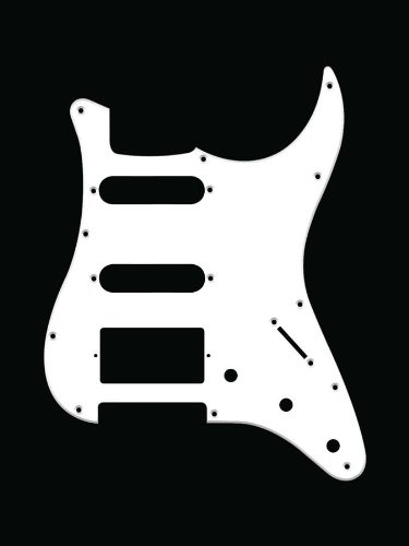 Pickguard E-Gitarre I Standart 11-Loch 1-lagig Weiss HSS